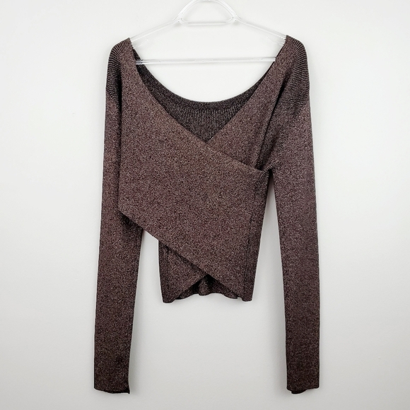 A.L.C. | Metallic Ribbed Cross-Back Chance Sweater - Picture 5 of 7